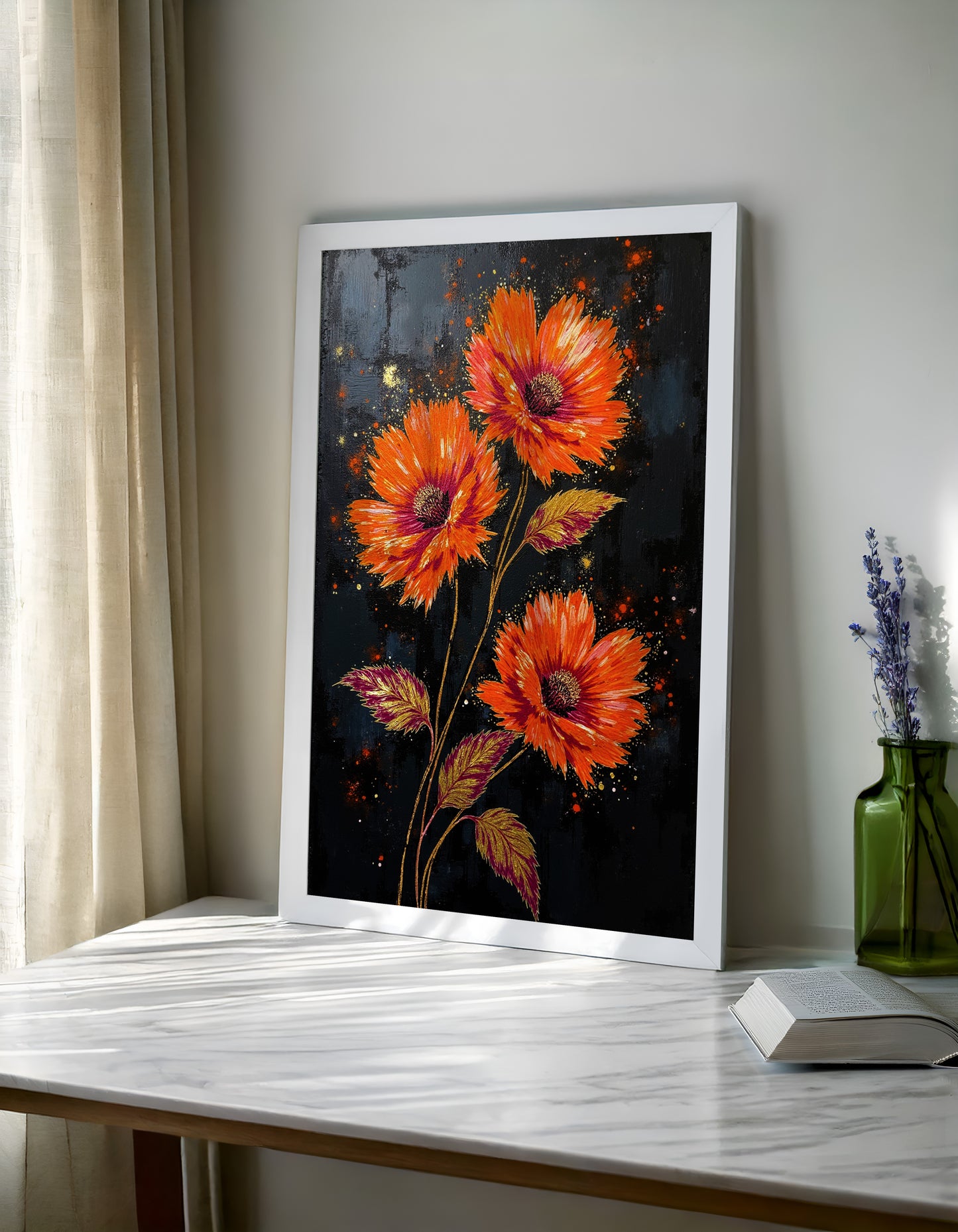 Set of 3 Boho Wall Art Prints | 24x36 inch 300 DPI Digital Download | Calming Modern Art for Living Room, Bedroom, or Office