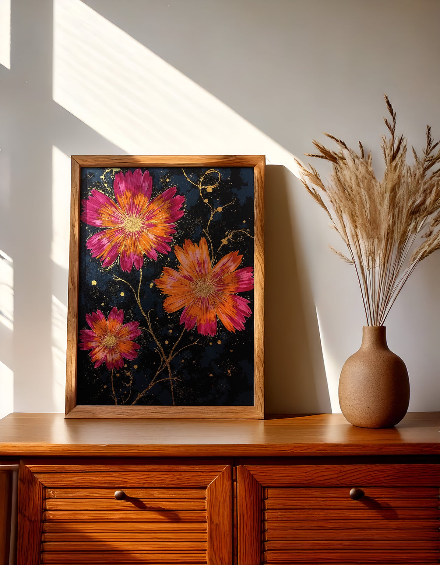 Set of 3 Boho Wall Art Prints | 24x36 inch 300 DPI Digital Download | Calming Modern Art for Living Room, Bedroom, or Office