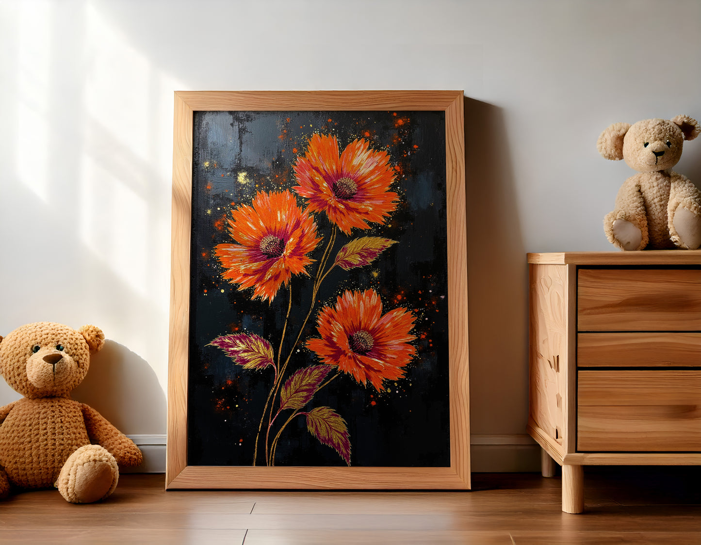 Set of 3 Boho Wall Art Prints | 24x36 inch 300 DPI Digital Download | Calming Modern Art for Living Room, Bedroom, or Office