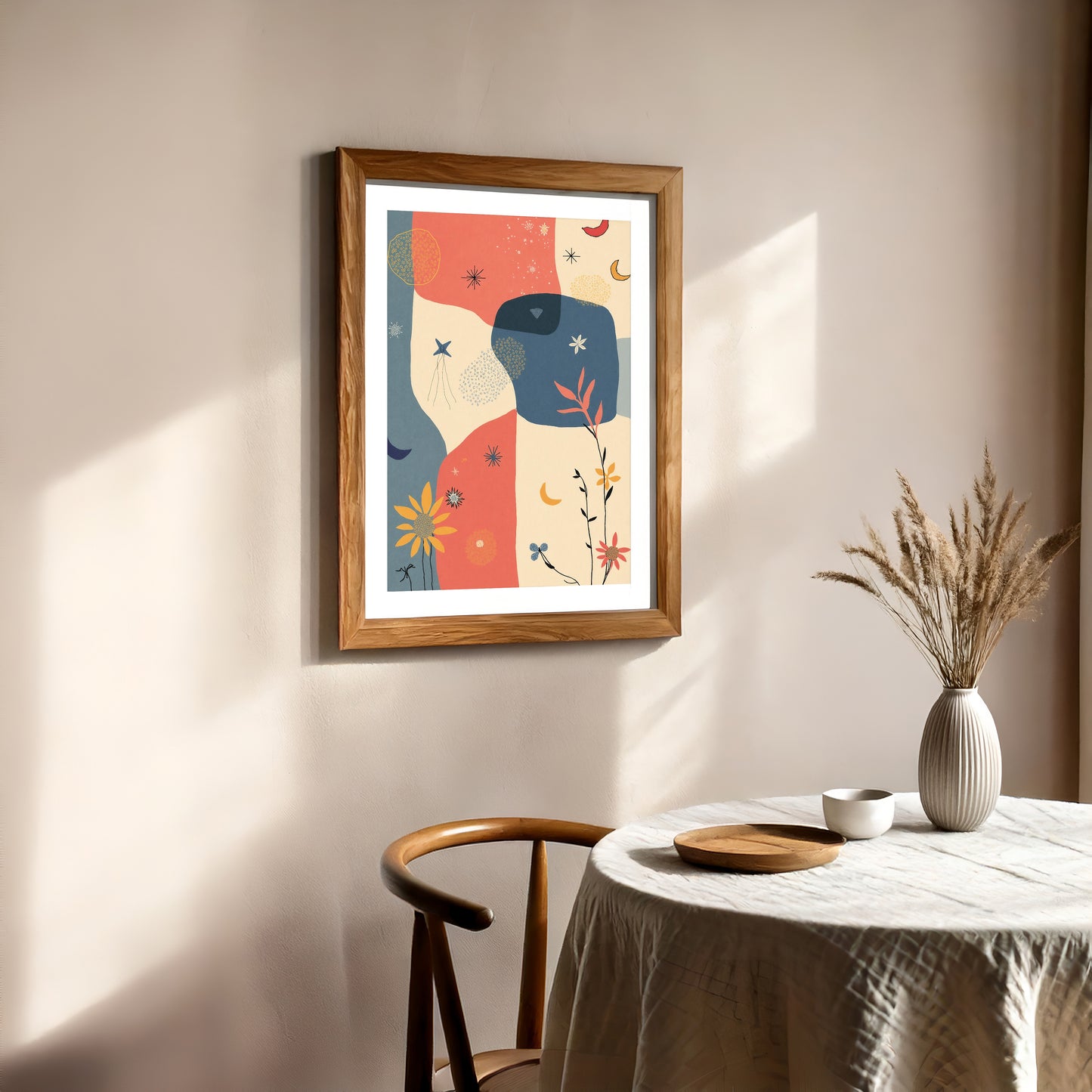 Set of 3 Boho Art | Minimalist Neutral Decor | 24x36 inch 300 DPI Digital Download | Calming Modern Art for Living Room, Bedroom, or Office