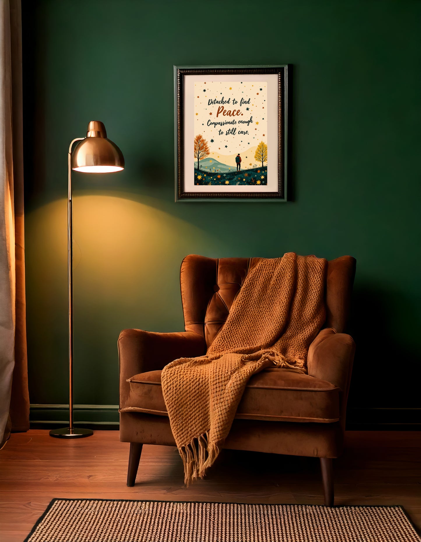 Self Care Quote Wall Art with FREE 2026 CALENDAR | Printable Reminder Art | Digital Download | Cozy Home Decor