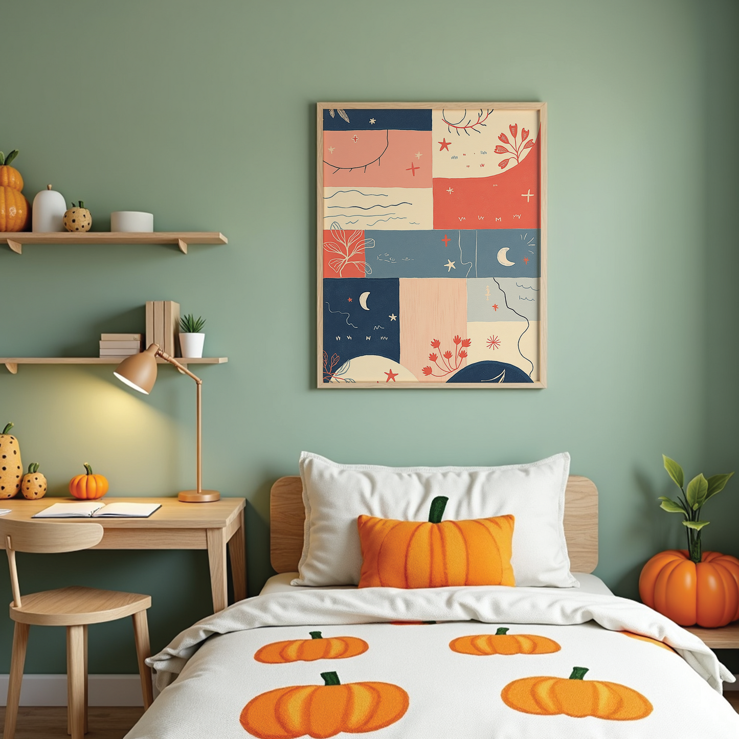 Showcase Art with PSD Frame Mockups for Wall Arts | 14 'Halloween Themed' Mockup Bundle + FREE Puppy 2026 Calendar (PDF) | Digital Download