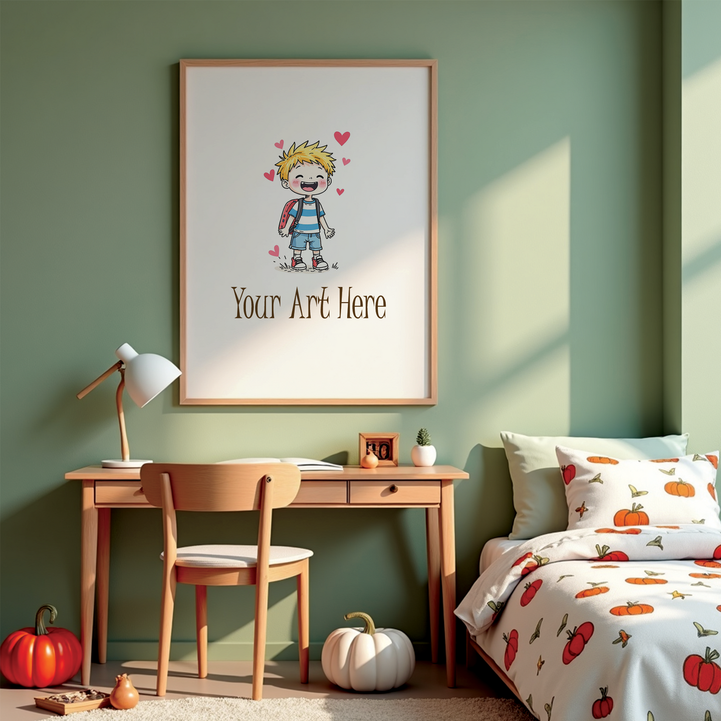 Showcase Art with PSD Frame Mockups for Wall Arts | 14 'Halloween Themed' Mockup Bundle + FREE Puppy 2026 Calendar (PDF) | Digital Download