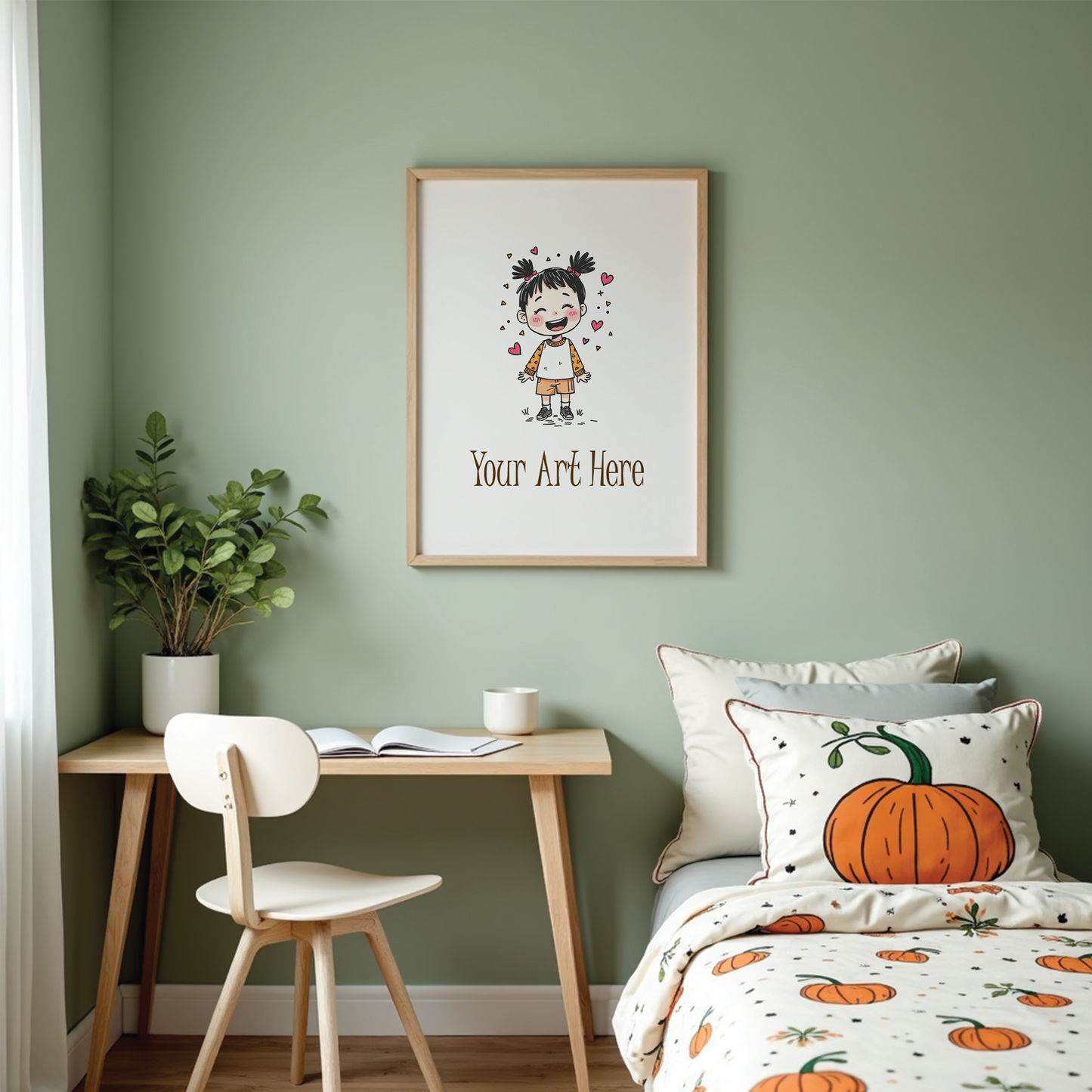 Showcase Art with PSD Frame Mockups for Wall Arts | 14 'Halloween Themed' Mockup Bundle + FREE Puppy 2026 Calendar (PDF) | Digital Download