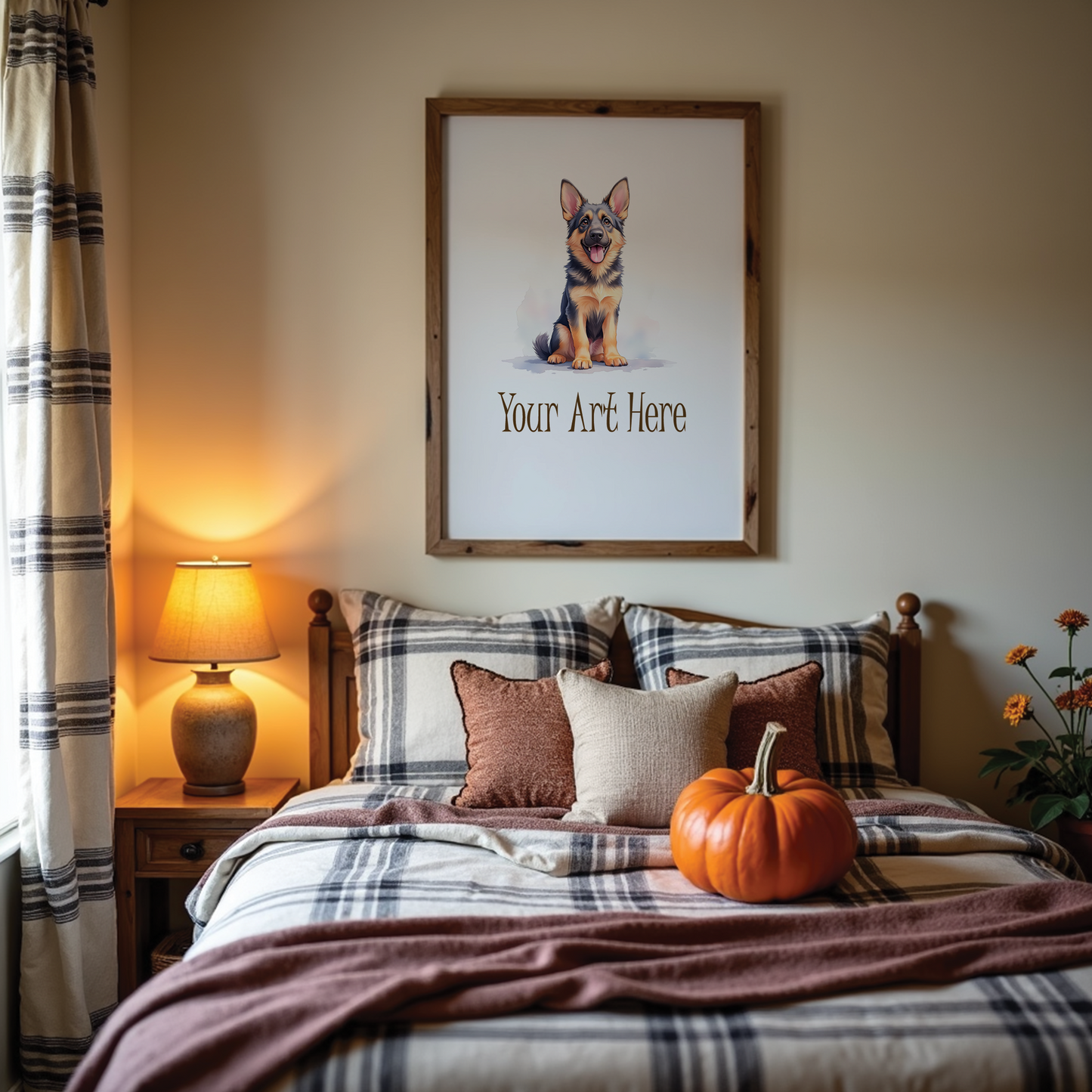 Showcase Art with PSD Frame Mockups for Wall Arts | 14 'Halloween Themed' Mockup Bundle + FREE Puppy 2026 Calendar (PDF) | Digital Download