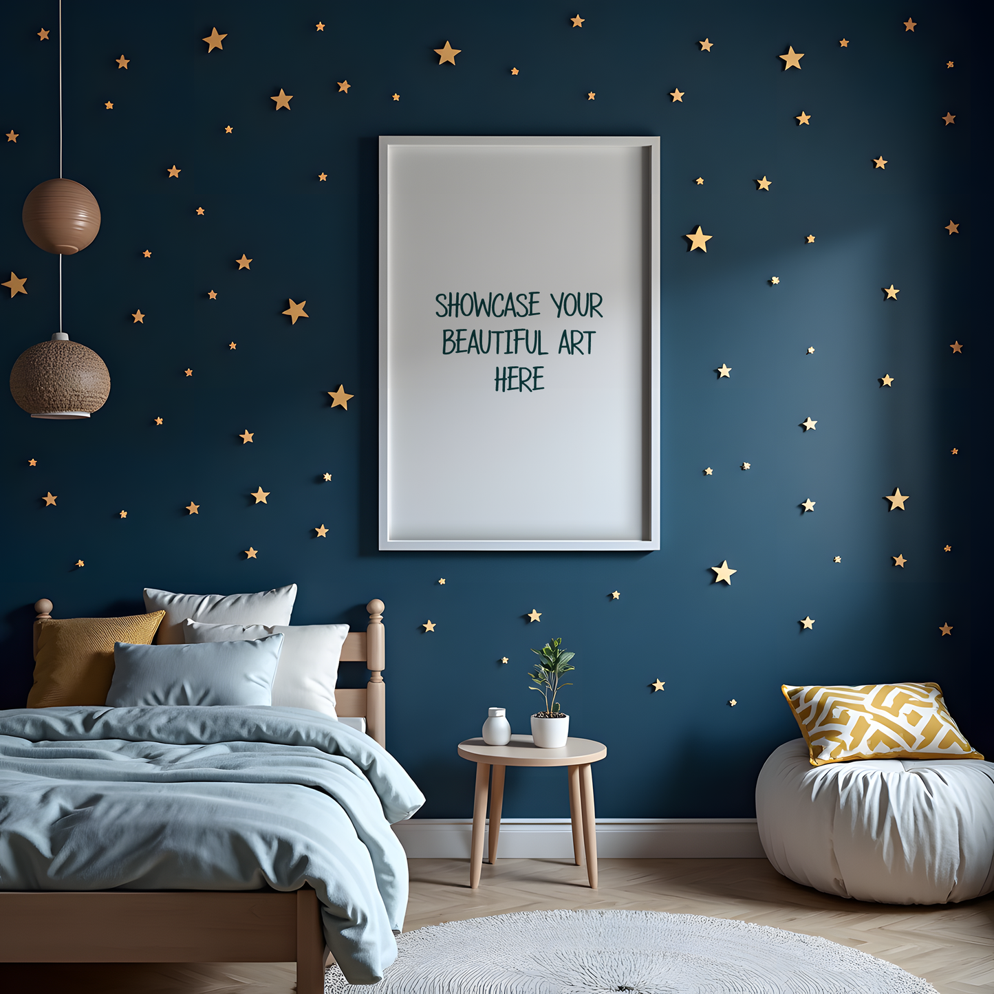Wall Art Mockups - Kid's Rooms | Realistic PSD Mockups for Your Wall Art Showcasing | 4 PSD Mockup Files - Two 2 Frames, Two Single Frames