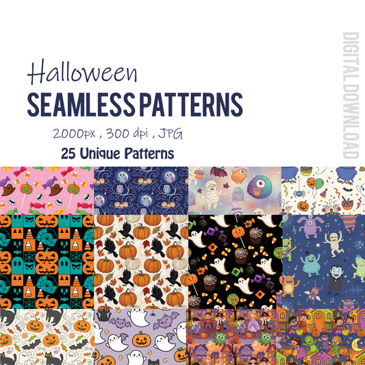 3 in 1 Seamless Patterns | Halloween, Big Friday Sale, Christmas | 75 Seamless Patterns: Digital Paper (Digital Download)