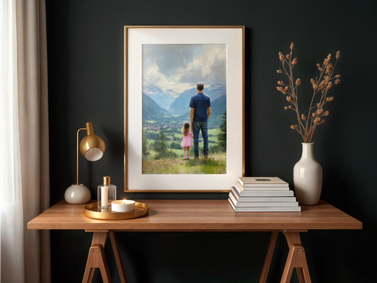 Father’s Day Digital Paintings Bundle – 9 High-Resolution JPG Imagess,24 x 36 inches, 300 DPI (Best for Printing) – Unique Oil Painting Style