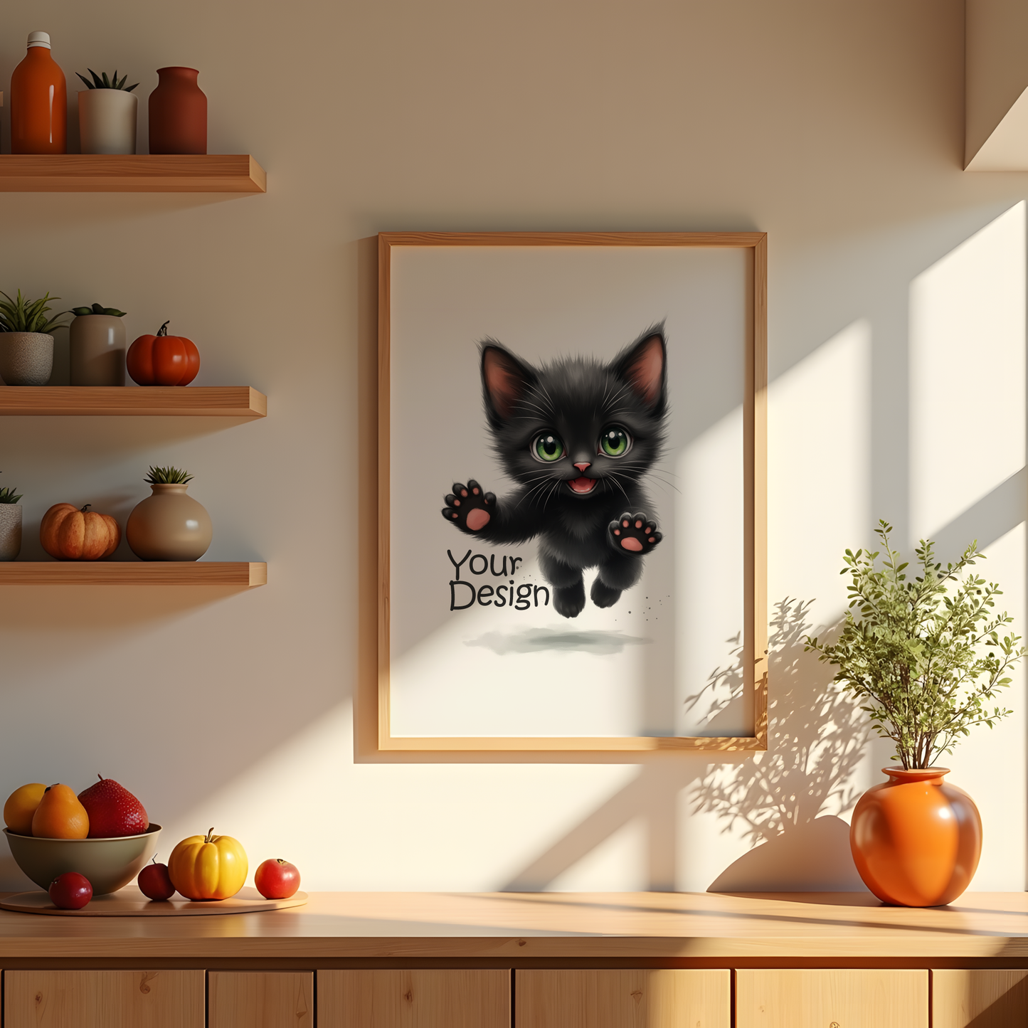 Showcase Art with PSD Frame Mockups for Wall Arts | 14 'Halloween Themed' Mockup Bundle + FREE Puppy 2026 Calendar (PDF) | Digital Download