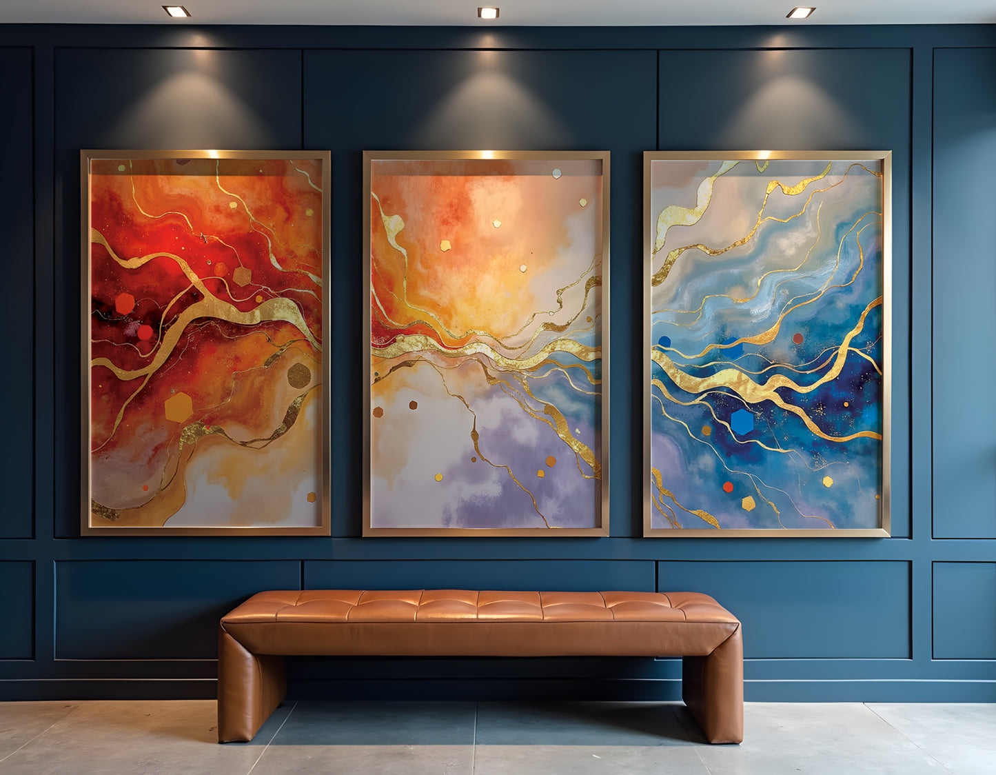 Buy 1 Get 1 FREE Triptych: Resin Splash Triptych | FREE Moon-Light Triptych Included | Digital Download