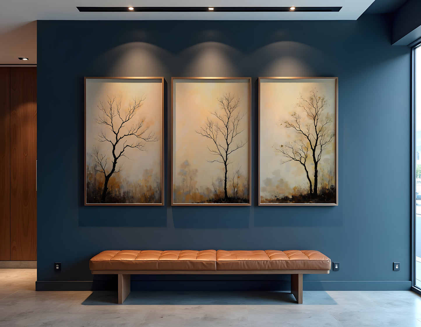 Fall Tree Painting Triptych Oil Painting Set (Digital Download)