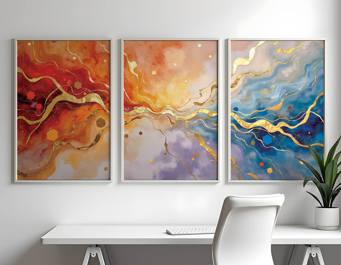 Buy 1 Get 1 FREE Triptych: Resin Splash Triptych | FREE Moon-Light Triptych Included | Digital Download
