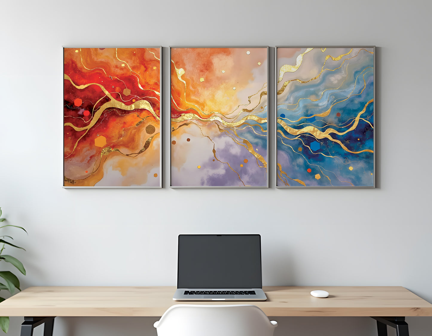 Buy 1 Get 1 FREE Triptych: Resin Splash Triptych | FREE Moon-Light Triptych Included | Digital Download