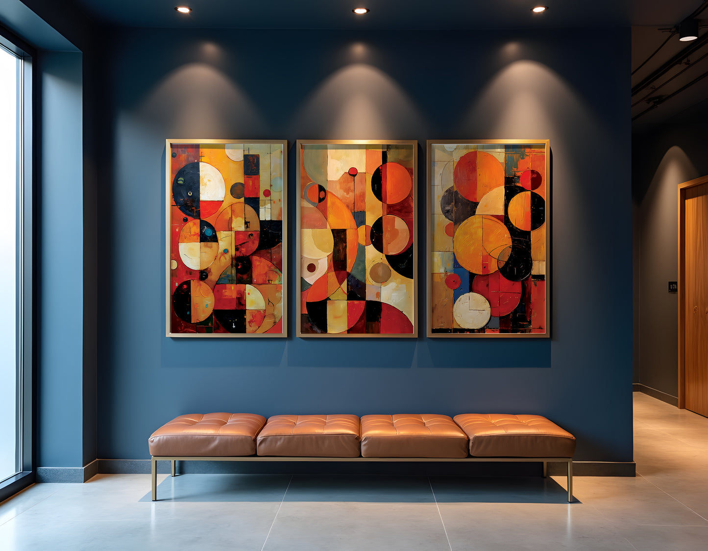 Boho Abstract Art Triptych Oil Painting Set (Digital Download)