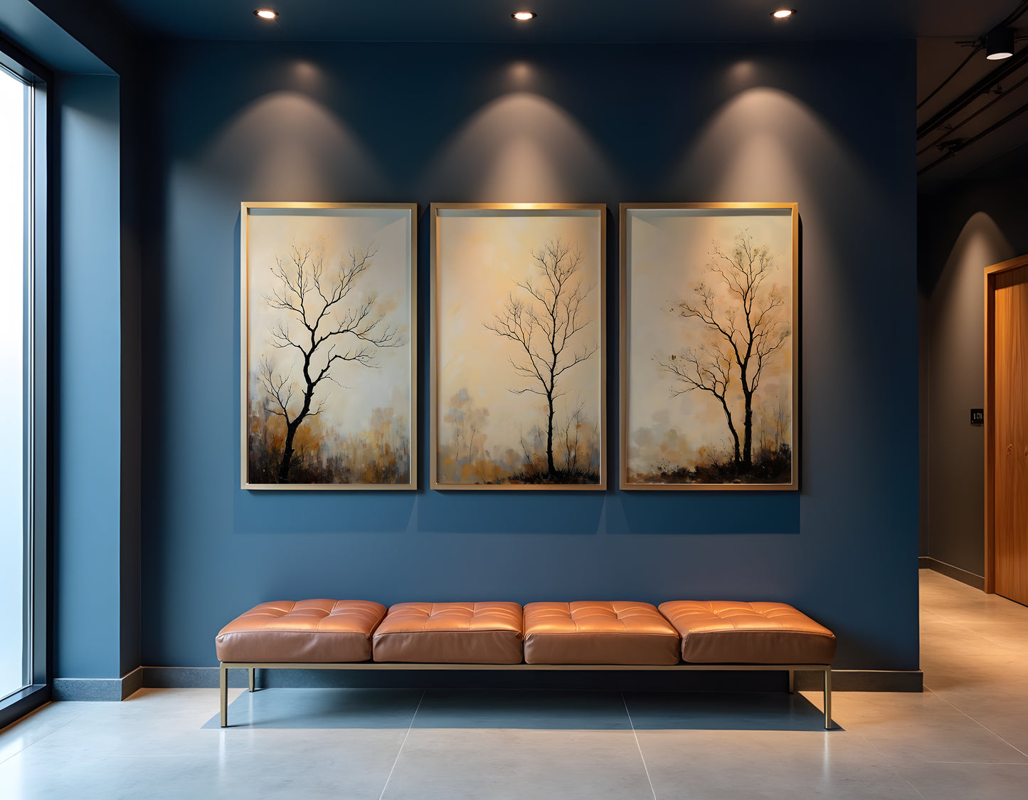 Fall Tree Painting Triptych Oil Painting Set (Digital Download)