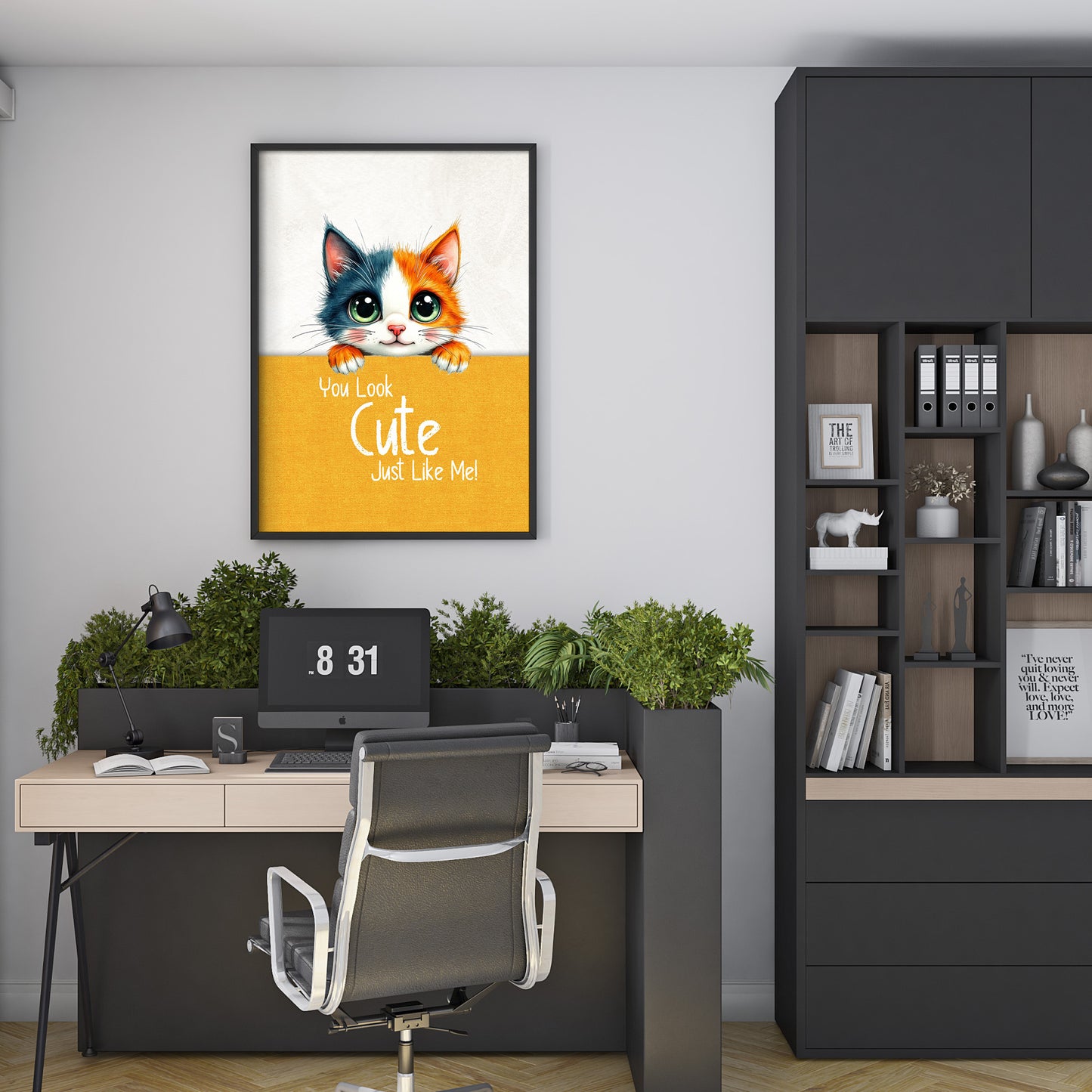 Cute Cat Wall Art with FREE Cute Puppies PDF Calendar | Cute Cat Wall Art 2x3 Ratio 300 dpi High-Resolution JPG format (Digital Download)
