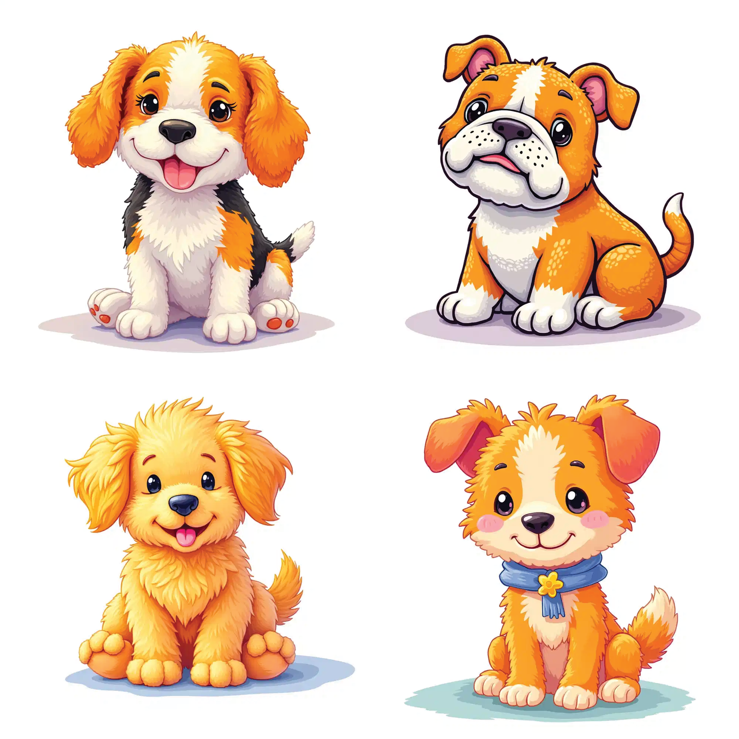 Cute Puppies PNG Sticker Pack | 28 Clipart + Puppies 2026 Calendar | Printable Dog Art Download