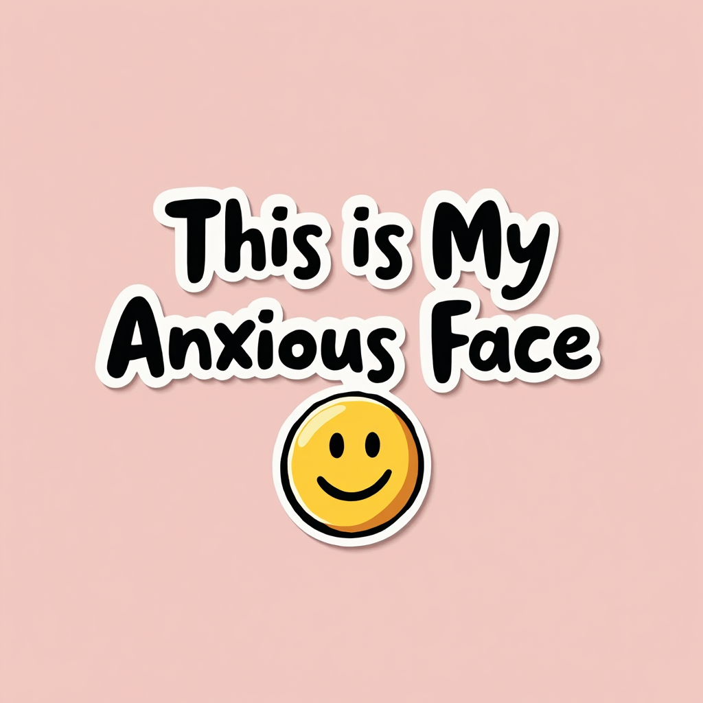 Anxious Overthinker Stickers Pack • 50+ PNGs • Transparent Background • Digital Art Download + Bonus 2026 Puppies Calendar