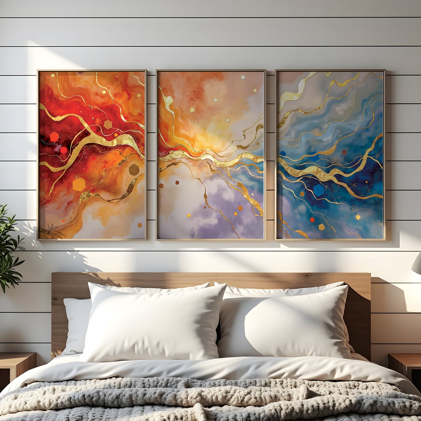 Buy 1 Get 1 FREE Triptych: Resin Splash Triptych | FREE Moon-Light Triptych Included | Digital Download