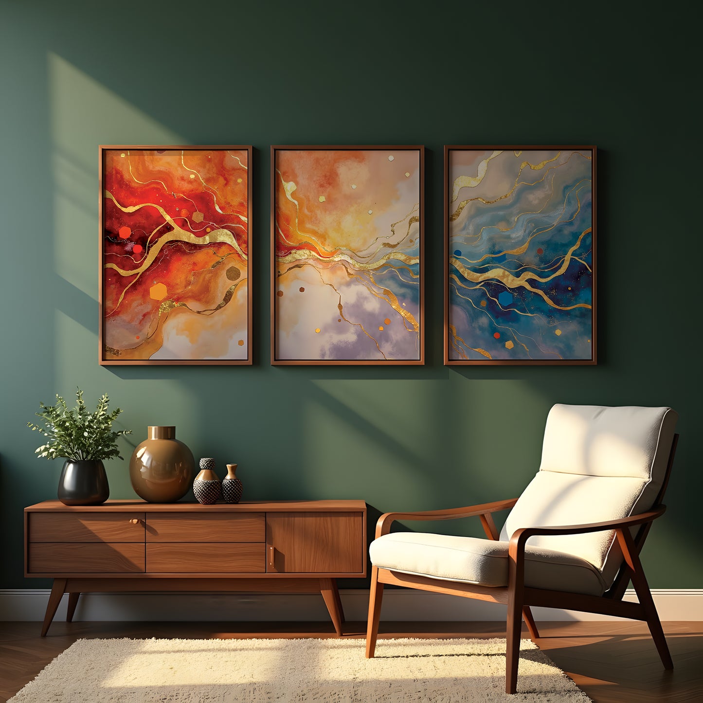 Buy 1 Get 1 FREE Triptych: Resin Splash Triptych | FREE Moon-Light Triptych Included | Digital Download
