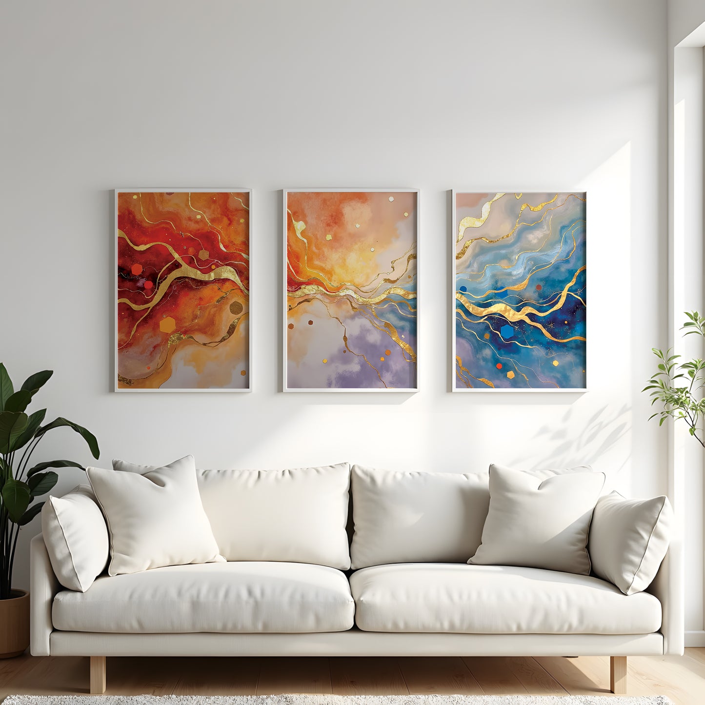 Buy 1 Get 1 FREE Triptych: Resin Splash Triptych | FREE Moon-Light Triptych Included | Digital Download