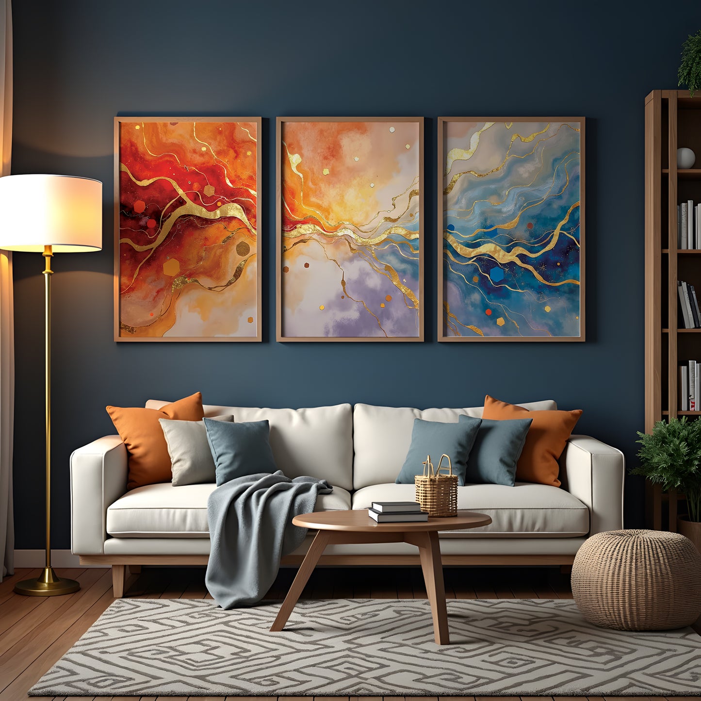Buy 1 Get 1 FREE Triptych: Resin Splash Triptych | FREE Moon-Light Triptych Included | Digital Download
