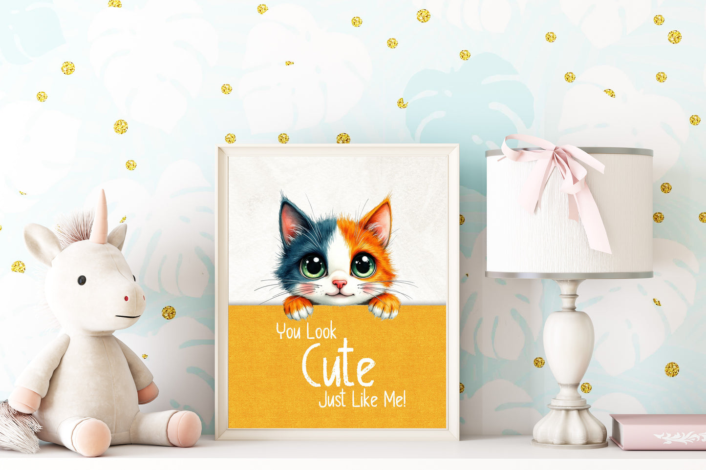 Cute Cat Wall Art with FREE Cute Puppies PDF Calendar | Cute Cat Wall Art 2x3 Ratio 300 dpi High-Resolution JPG format (Digital Download)