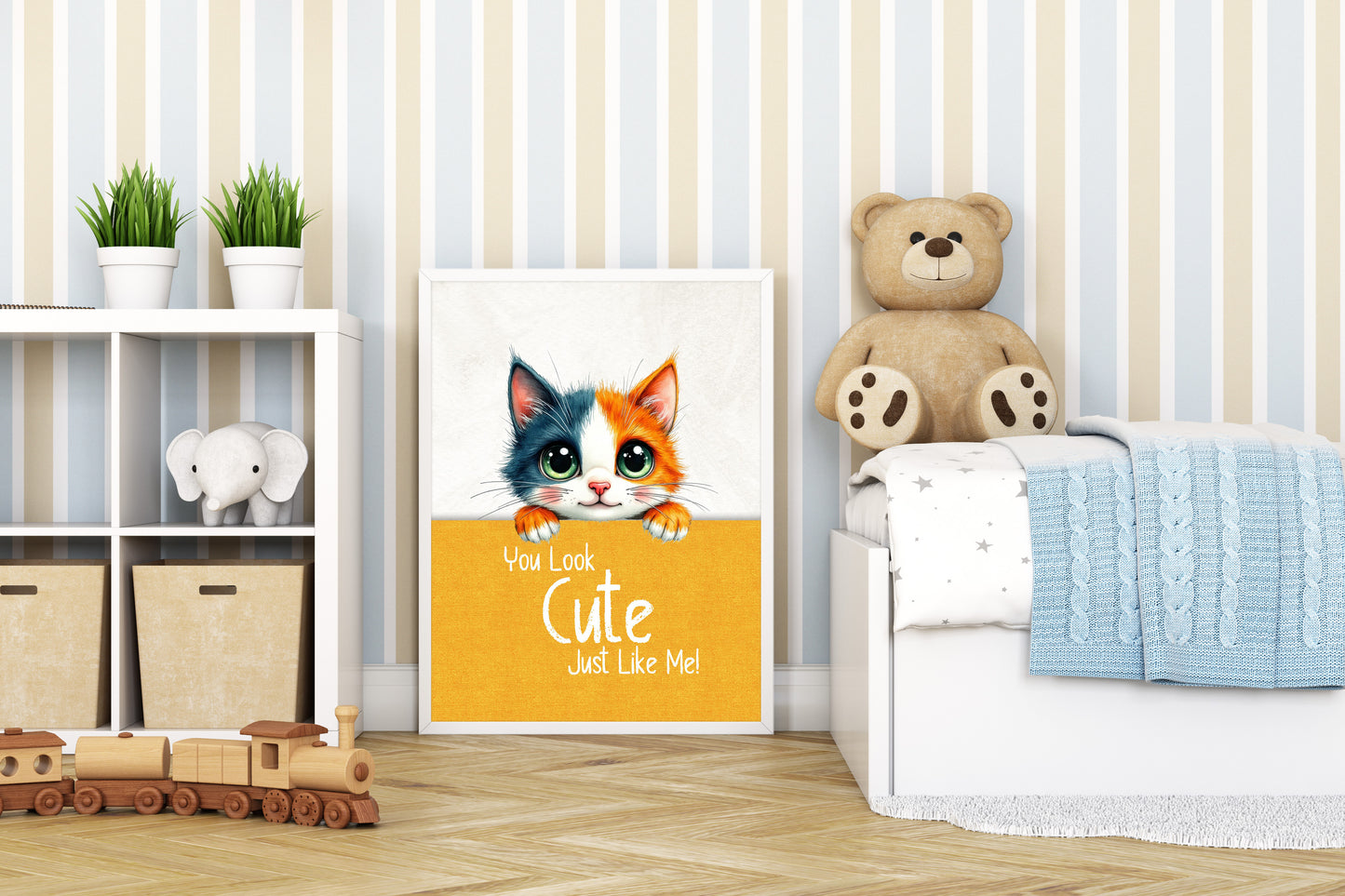 Cute Cat Wall Art with FREE Cute Puppies PDF Calendar | Cute Cat Wall Art 2x3 Ratio 300 dpi High-Resolution JPG format (Digital Download)