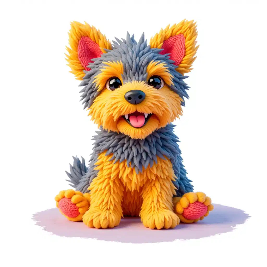 2 Page 2026 Calendar: Stuffed Puppies Art (PDF + JPEG)