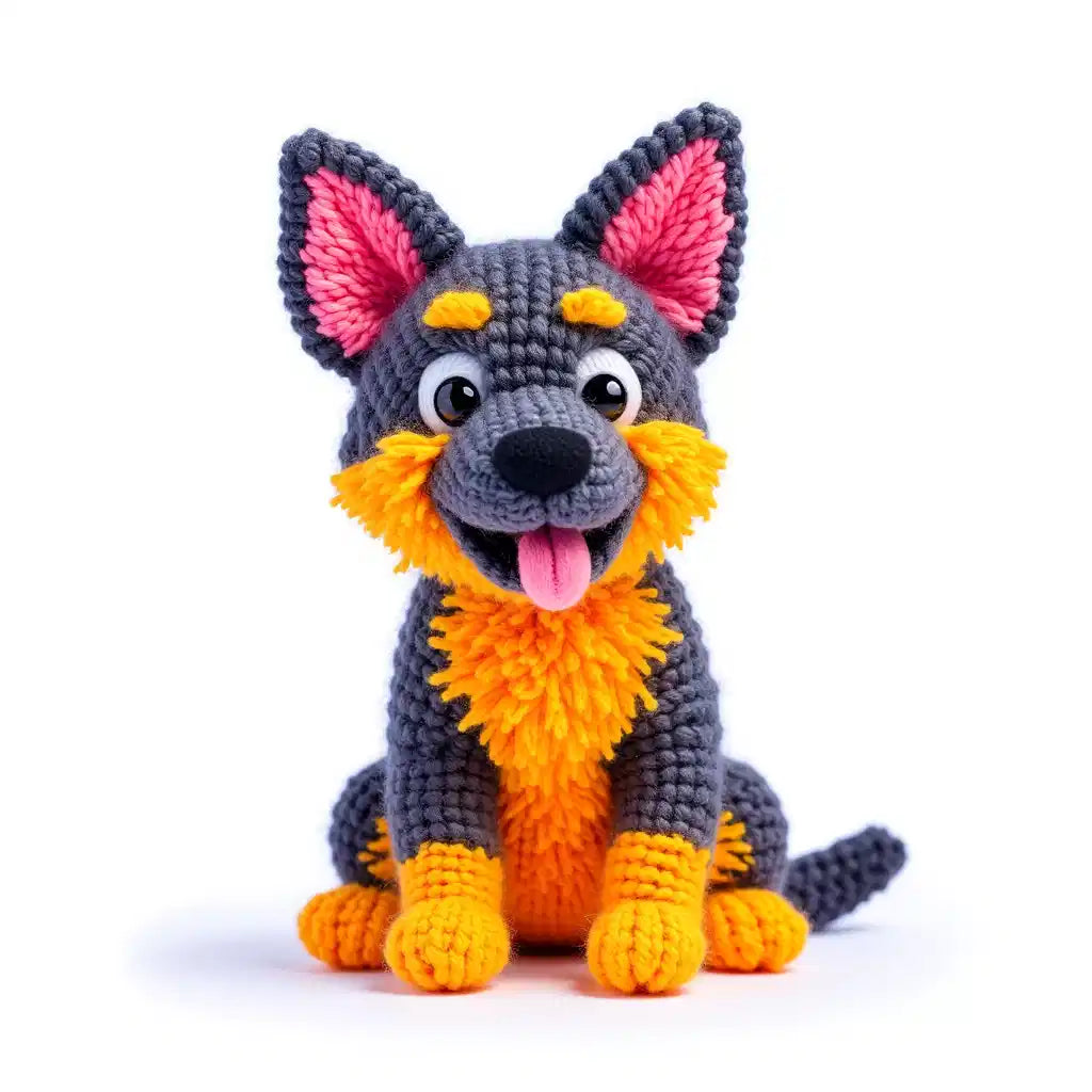 2 Page 2026 Calendar: Stuffed Puppies Art (PDF + JPEG)