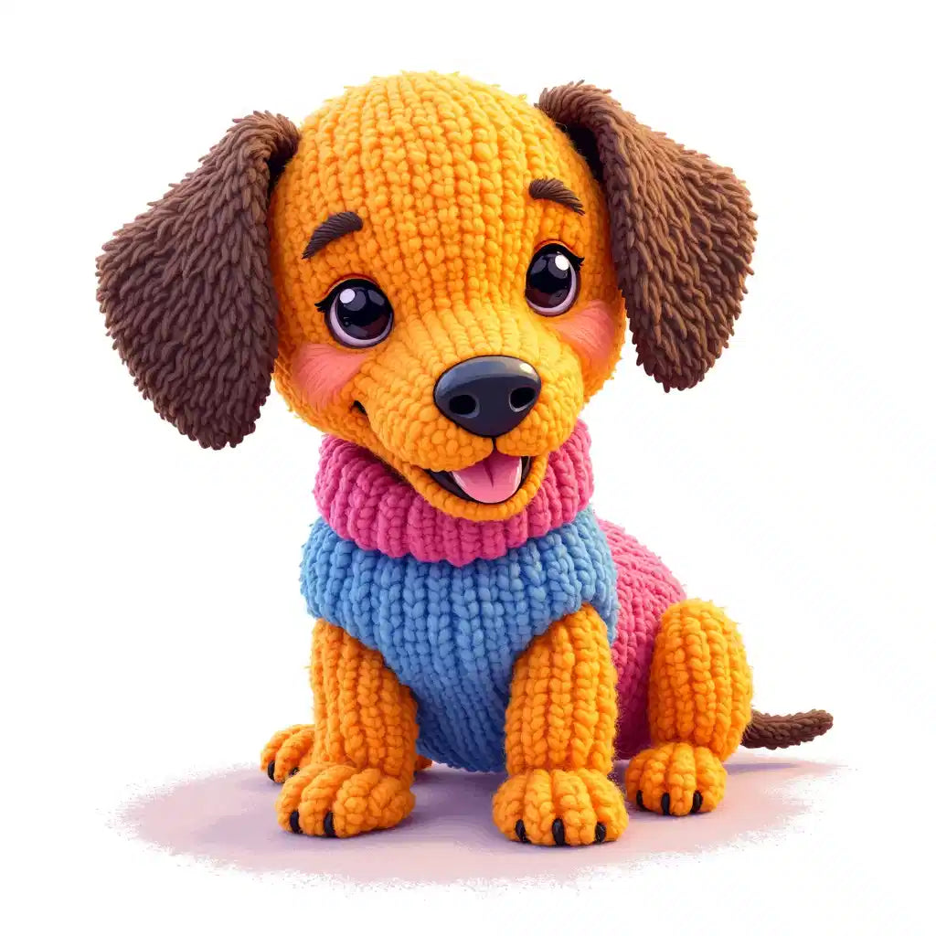 2 Page 2026 Calendar: Stuffed Puppies Art (PDF + JPEG)